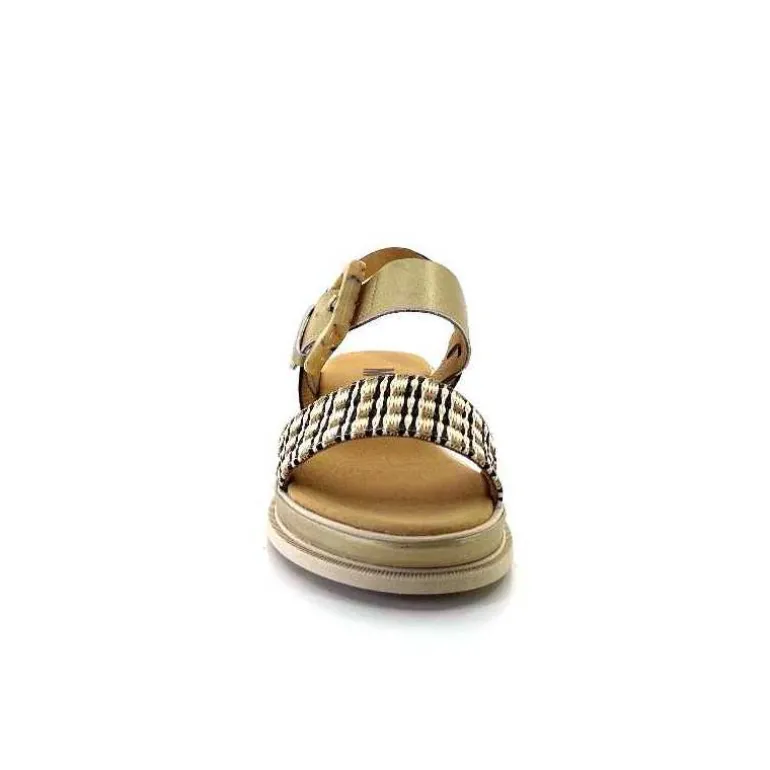MKD Sandales Plateforme Irmin Cuir Doré Beige Noir Best Sale