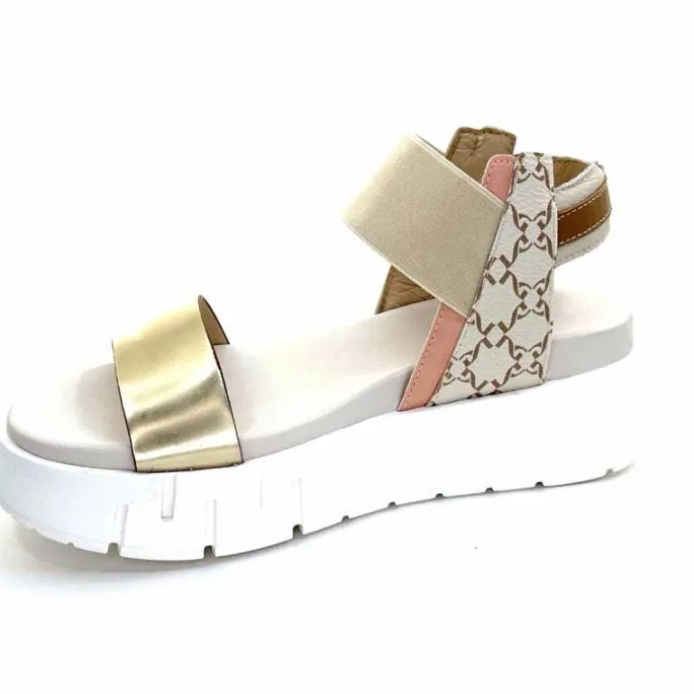 Nero Giardini Sandales Plateforme NeroGiardini 410704 D415 Cuir Rose Crème Marron Blanc Online