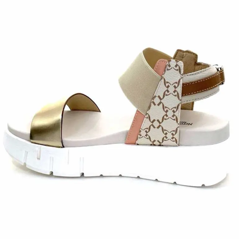 Nero Giardini Sandales Plateforme NeroGiardini 410704 D415 Cuir Rose Crème Marron Blanc Online