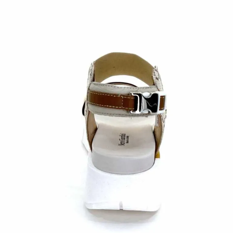 Nero Giardini Sandales Plateforme NeroGiardini 410704 D415 Cuir Rose Crème Marron Blanc Online