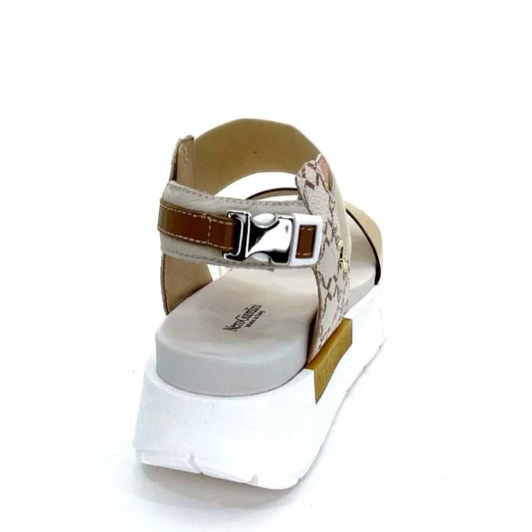 Nero Giardini Sandales Plateforme NeroGiardini 410704 D415 Cuir Rose Crème Marron Blanc Online