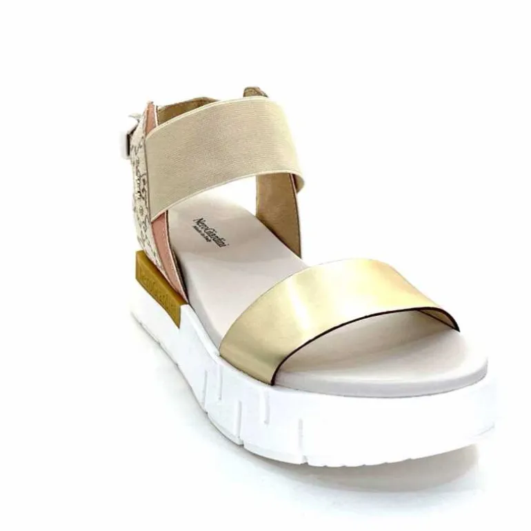 Nero Giardini Sandales Plateforme NeroGiardini 410704 D415 Cuir Rose Crème Marron Blanc Online