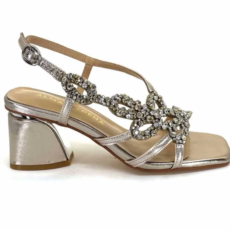Alma En Pena Sandales Talons 715 Strass Bronze Fashion