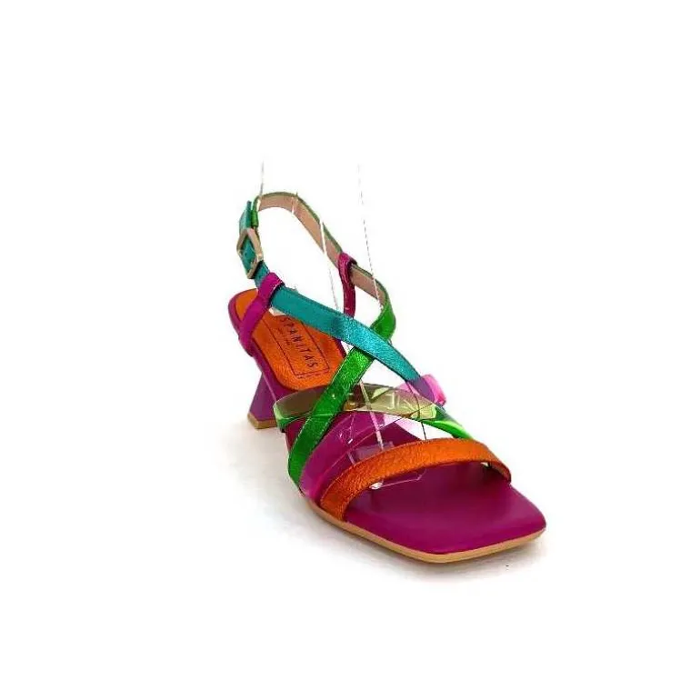 Hispanitas Sandales Talons Chv 243292 Cuir Fushia Multicolore Cheap