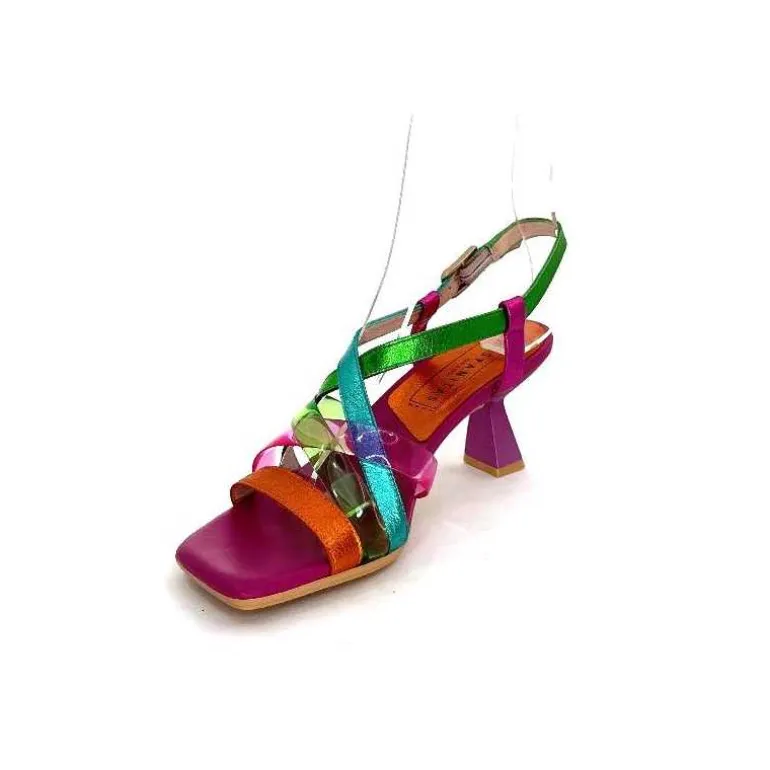 Hispanitas Sandales Talons Chv 243292 Cuir Fushia Multicolore Cheap