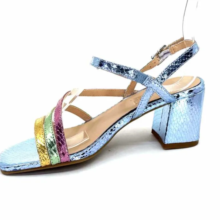 Ivoire0104a Sandales Talons Ivoire A47146 Cuir Métal Ciel Jaune Vert Rose Bleu Best Sale