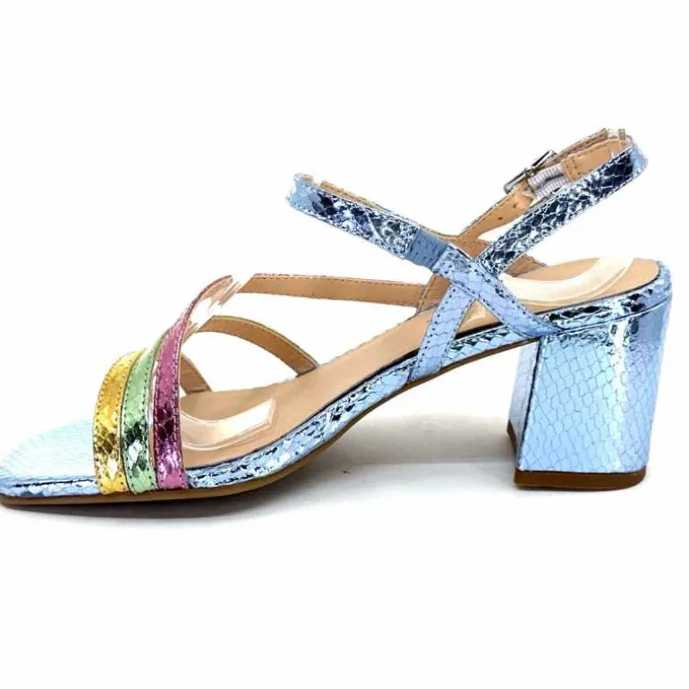 Ivoire0104a Sandales Talons Ivoire A47146 Cuir Métal Ciel Jaune Vert Rose Bleu Best Sale