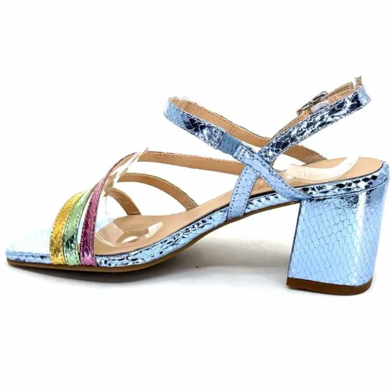 Ivoire0104a Sandales Talons Ivoire A47146 Cuir Métal Ciel Jaune Vert Rose Bleu Best Sale