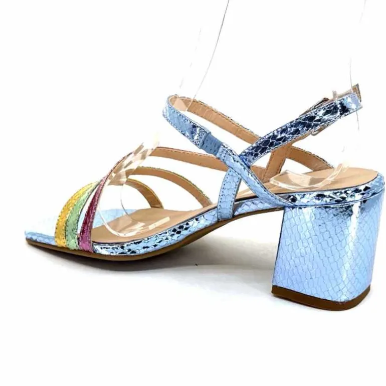 Ivoire0104a Sandales Talons Ivoire A47146 Cuir Métal Ciel Jaune Vert Rose Bleu Best Sale