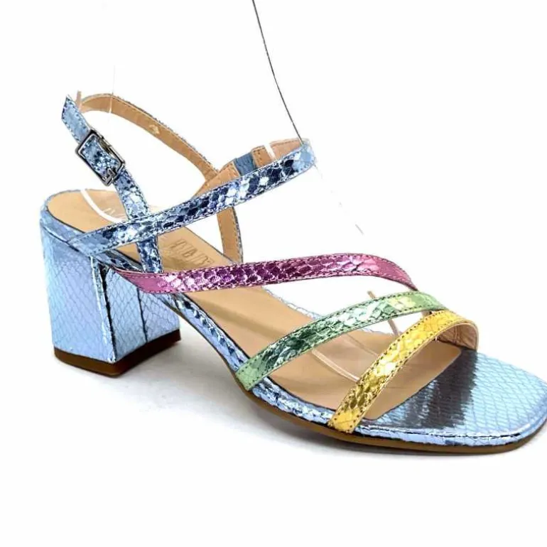 Ivoire0104a Sandales Talons Ivoire A47146 Cuir Métal Ciel Jaune Vert Rose Bleu Best Sale