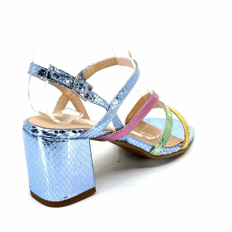 Ivoire0104a Sandales Talons Ivoire A47146 Cuir Métal Ciel Jaune Vert Rose Bleu Best Sale
