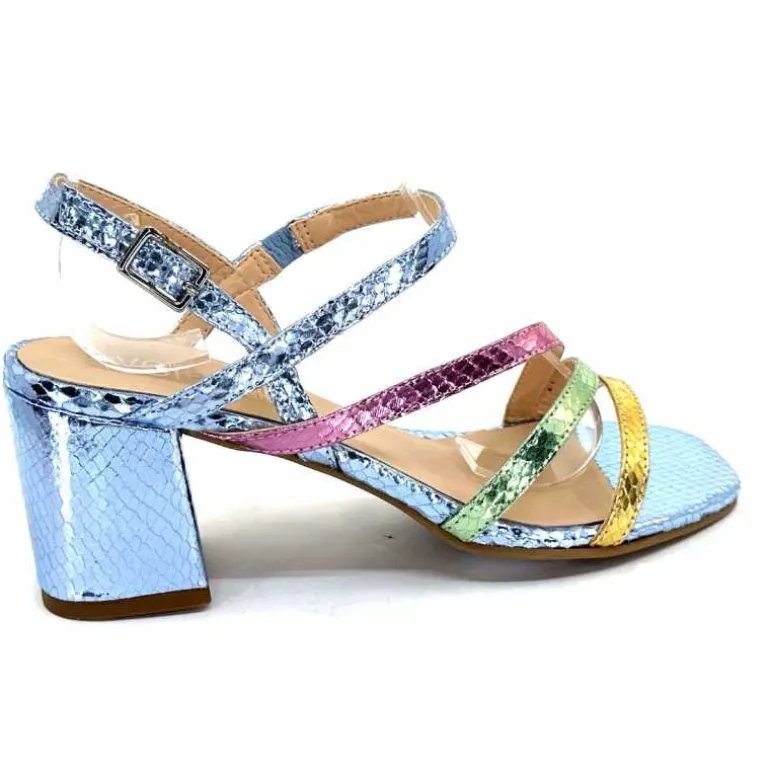 Ivoire0104a Sandales Talons Ivoire A47146 Cuir Métal Ciel Jaune Vert Rose Bleu Best Sale
