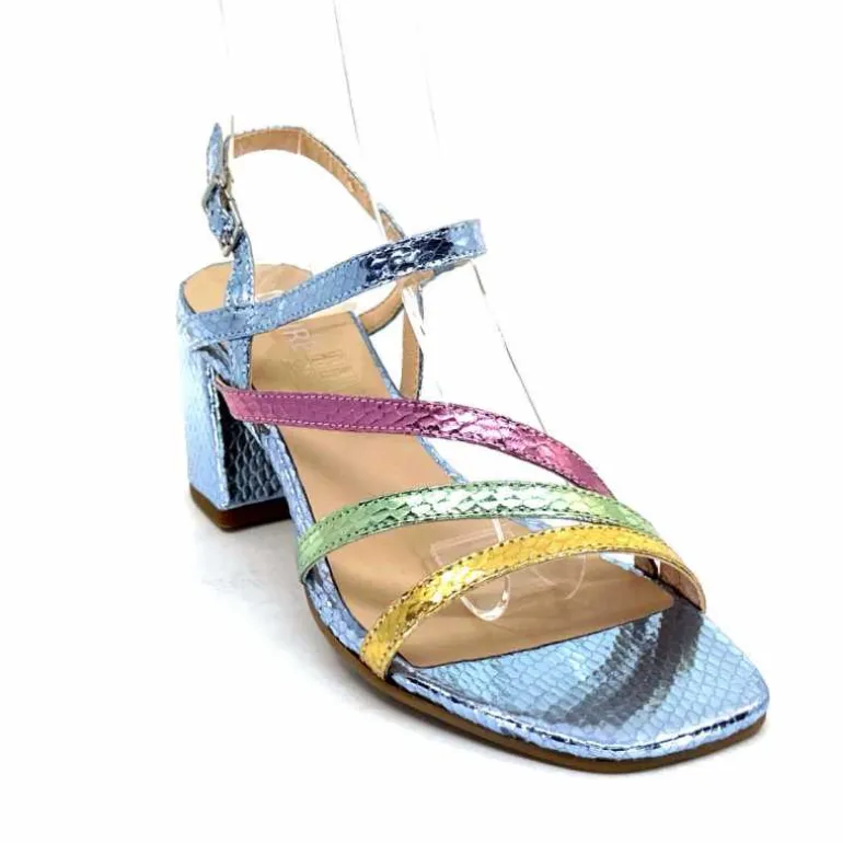 Ivoire0104a Sandales Talons Ivoire A47146 Cuir Métal Ciel Jaune Vert Rose Bleu Best Sale