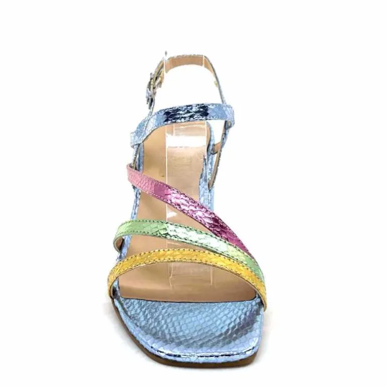 Ivoire0104a Sandales Talons Ivoire A47146 Cuir Métal Ciel Jaune Vert Rose Bleu Best Sale